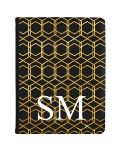 Gold isometric pattern on a clear case tablet case available for all major manufacturers including Apple, Samsung & Sony