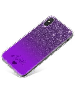 Purple Glitter Effect phone case available for all major manufacturers including Apple, Samsung & Sony